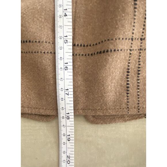 Madewell Wool Blend Brown Windowpane Plaid A-Line Skirt Women's Size 4 - Picture 16 of 16